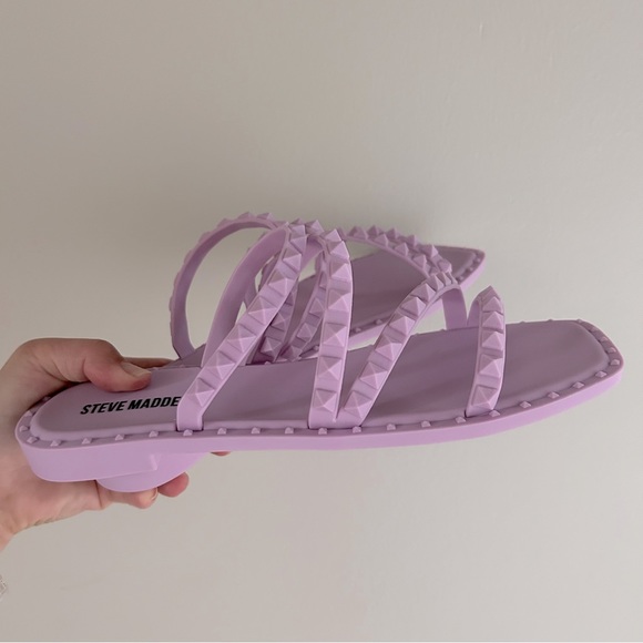 NIB Steve Madden Purple Skyler Studded Jelly Sandals Size 8 - Picture 6 of 8